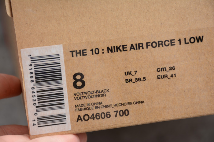 Off-White x Air Force 1 Low “Volt” 2.0 with Zip-Tie AO4606-700