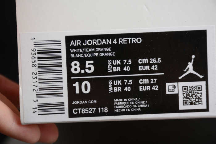 Air Jordan 4 Metallic Orange CT8527-118