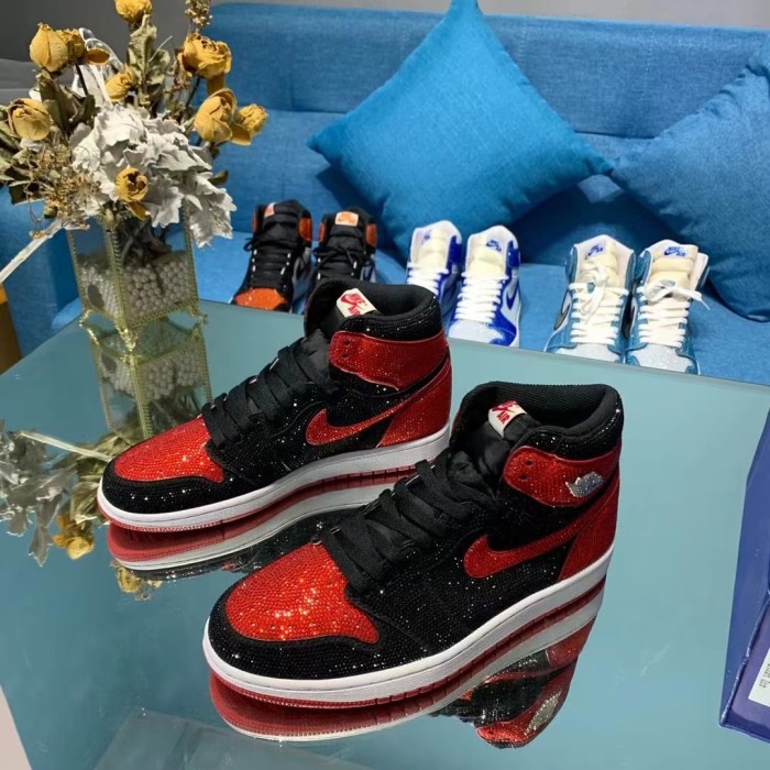 Air Jordan 1 Diamond DIY Red Black