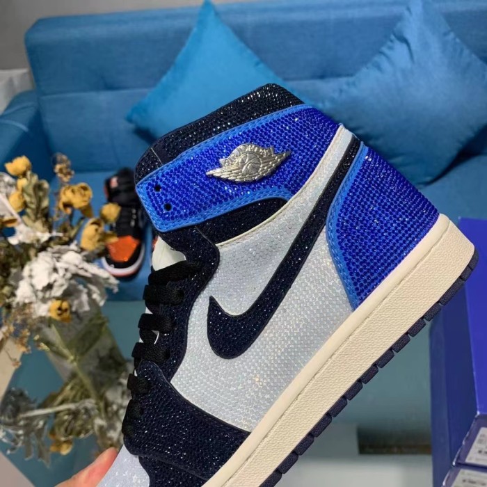 Air Jordan 1 Diamond DIY Blue Black