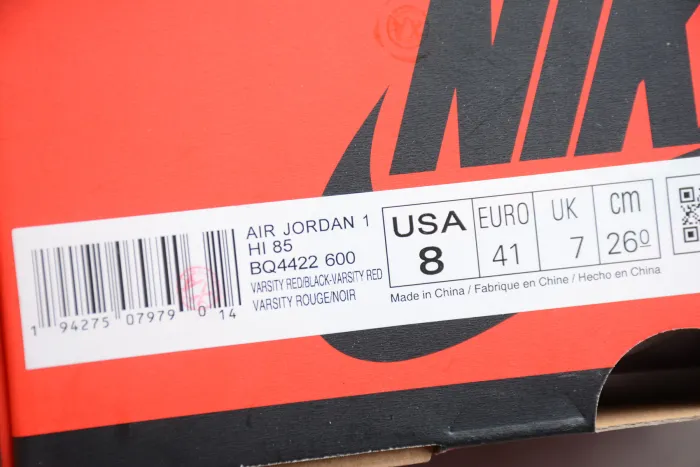 Air Jordan 1 Retro High 85  Varsity Red  BQ4422-600