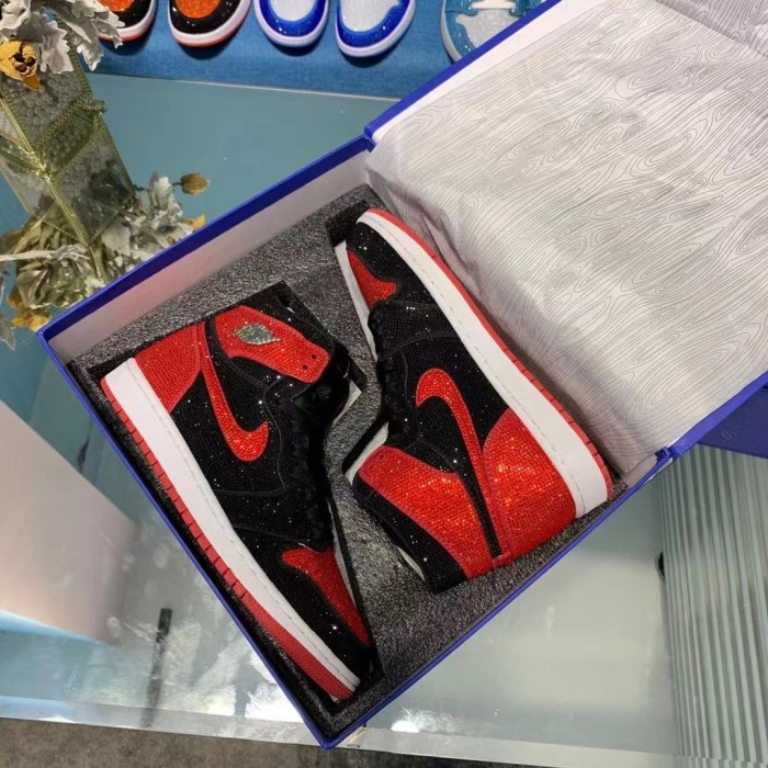 Air Jordan 1 Diamond DIY Red Black