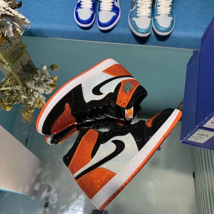 Air Jordan 1 Diamond DIY Orange Black