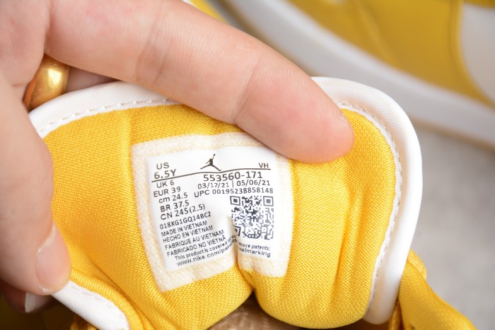 Air Jordan 1 Low 'Pollen' White Yellow 553560-171