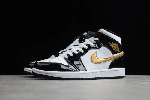 Air Jordan 1 Mid 'Patent Gold' 852542-007