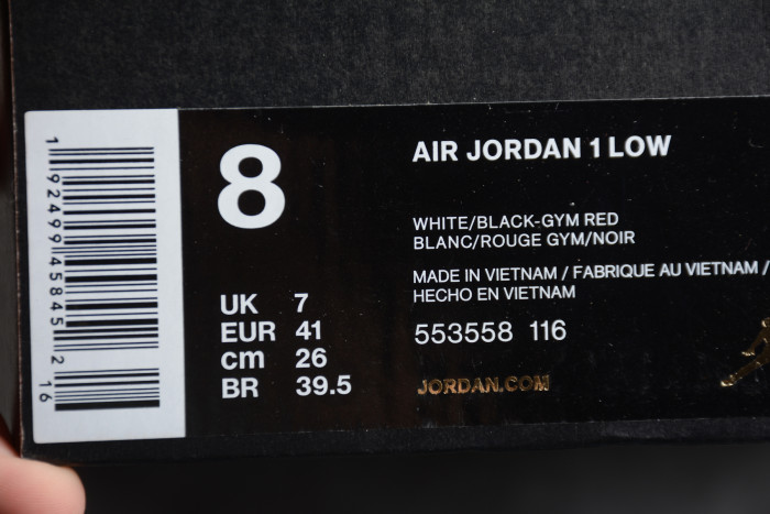 Air Jordan 1 Low 'Black Toe' 553558-116