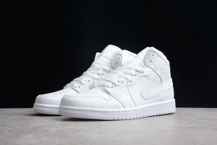 Air Jordan 1 Mid Triple White 554724-130