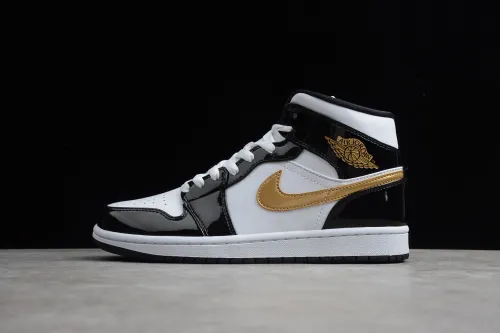 Air Jordan 1 Mid 'Patent Gold' 852542-007