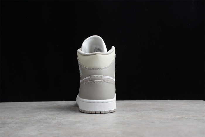 Air Jordan 1 Mid Linen College Grey Light Bone White 554724-082