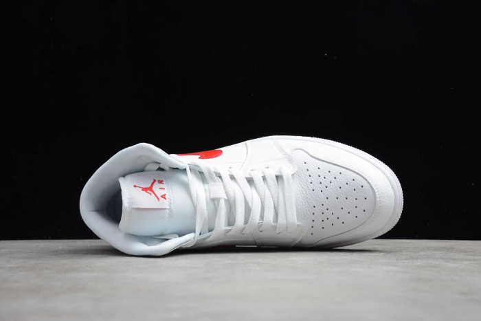 Air Jordan 1 Mid White University Red BQ6472-106