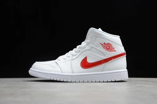 Air Jordan 1 Mid White University Red BQ6472-106