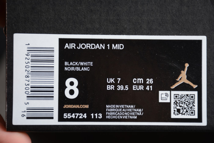 Air Jordan 1 Retro Mid 'Tuxedo' 554724-113