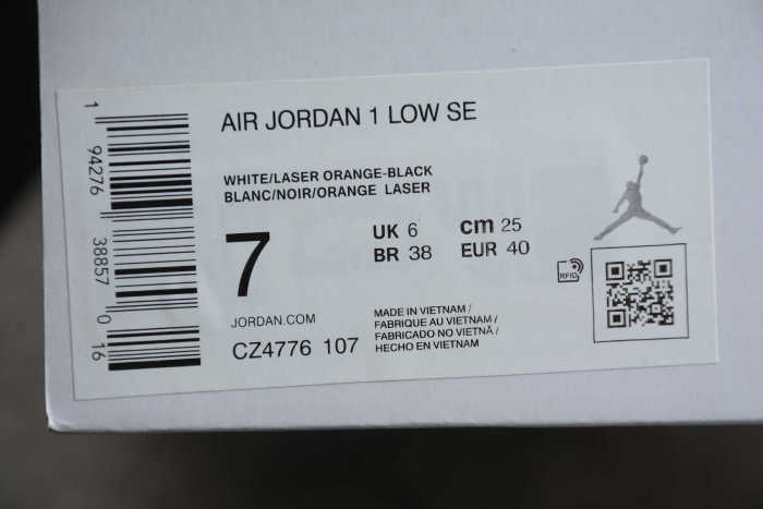 Air Jordan 1 Low 'Laser Orange' CZ4776-107