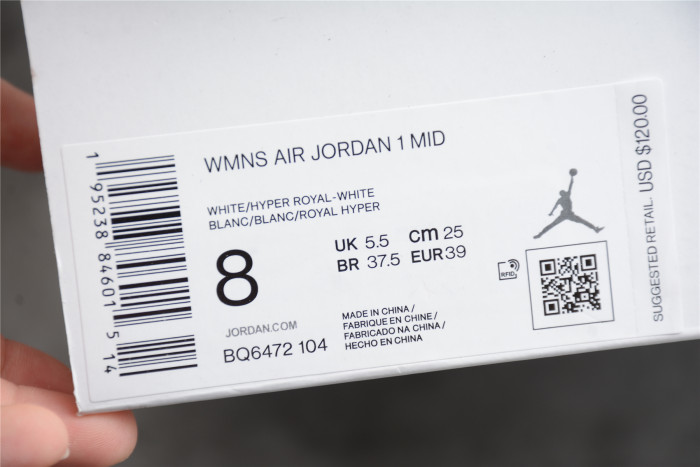 Air Jordan 1 Mid Kentucky Blue BQ6472-104