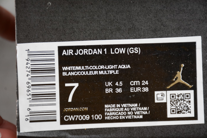 Air Jordan 1 Low White Multi-Color CW7009-100