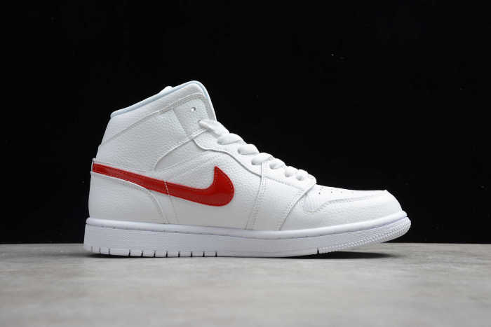 Air Jordan 1 Mid White University Red BQ6472-106