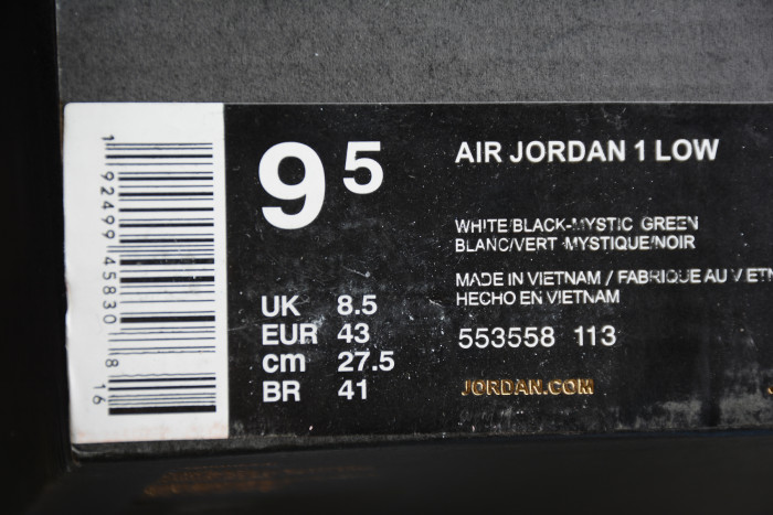 Air Jordan 1 Low 'Mystic Green' 553560-113