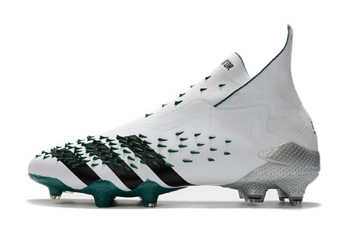 Predator Freak FG Black White Green Laceless Soccer Shoes