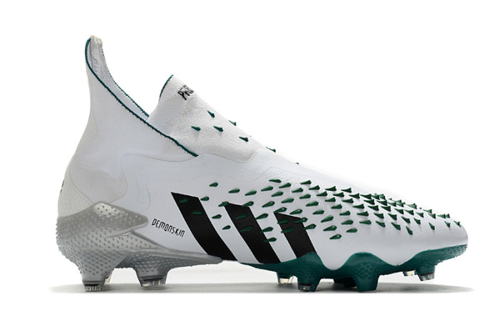 Predator Freak FG Black White Green Laceless Soccer Shoes