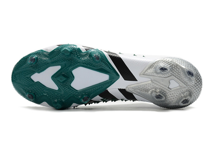 Predator Freak FG Black White Green Laceless Soccer Shoes