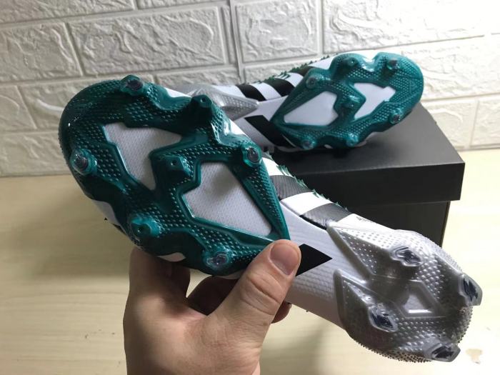 Predator Freak FG Black White Green Laceless Soccer Shoes