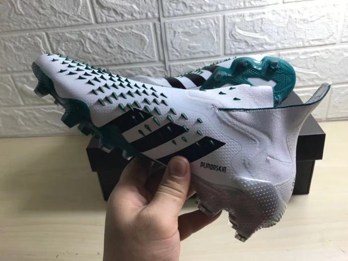 Predator Freak FG Black White Green Laceless Soccer Shoes