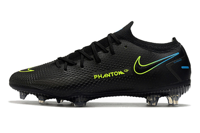 Phantom GT Elite Low FG Black Green Soccer Shoes
