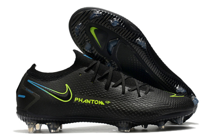 Phantom GT Elite Low FG Black Green Soccer Shoes