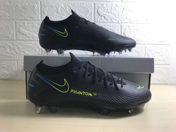 Phantom GT Elite Low FG Black Green Soccer Shoes