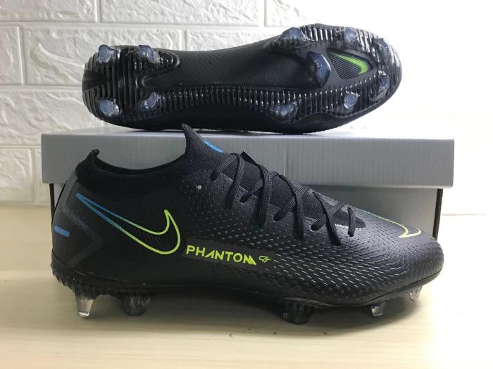 Phantom GT Elite Low FG Black Green Soccer Shoes