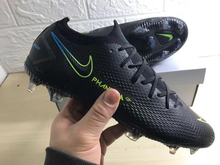 Phantom GT Elite Low FG Black Green Soccer Shoes