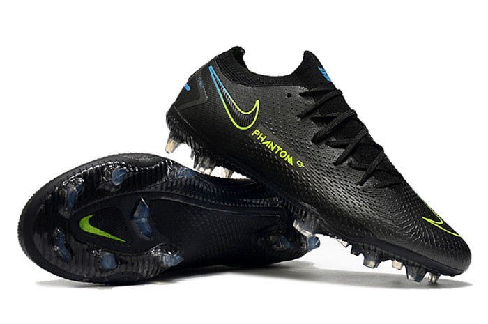 Phantom GT Elite Low FG Black Green Soccer Shoes