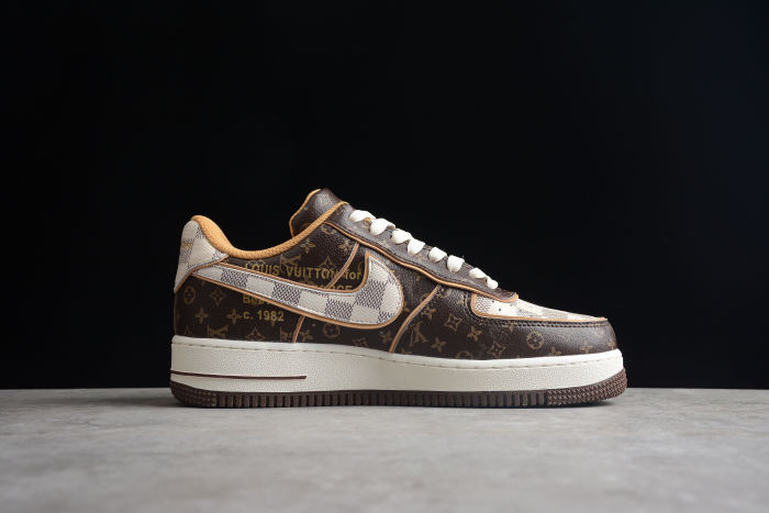 Air Force 1 L-V Low Monogram Brown Damier Azur