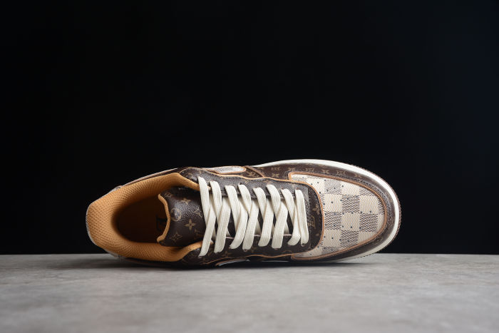 Air Force 1 L-V Low Monogram Brown Damier Azur
