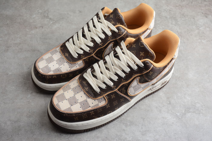Air Force 1 L-V Low Monogram Brown Damier Azur