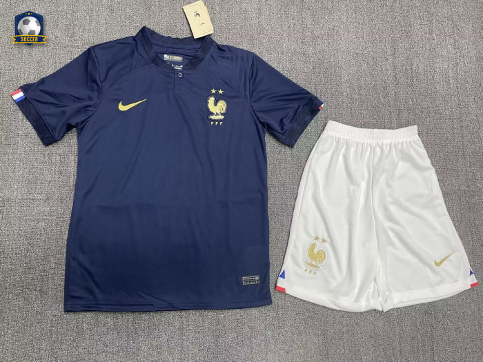 France 2022 World Cup Home Kids Jersey