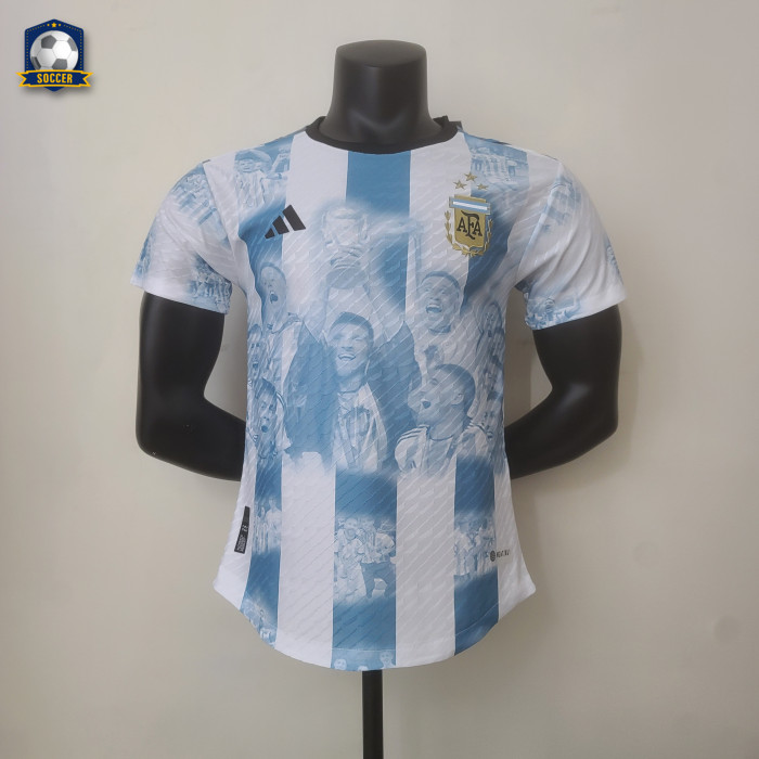 Argentina 2022 World Cup Winners Commemorative Edition Player Version Man Jersey
