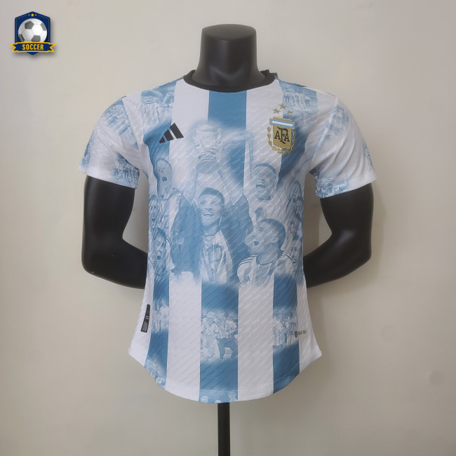 Argentina 2022 World Cup Winners Commemorative Edition Player Version Man Jersey