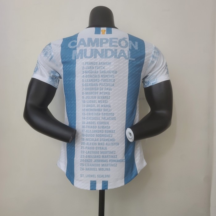 Argentina 2022 World Cup Winners Commemorative Edition Player Version Man Jersey