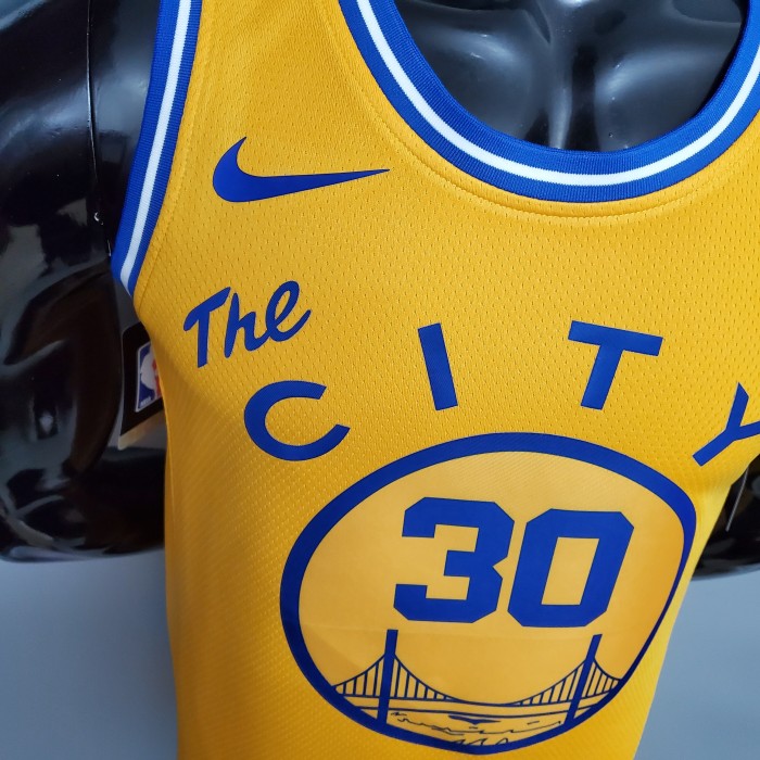 Stephen Curry Golden State Warriors Tram Version Swingman Jersey Yellow