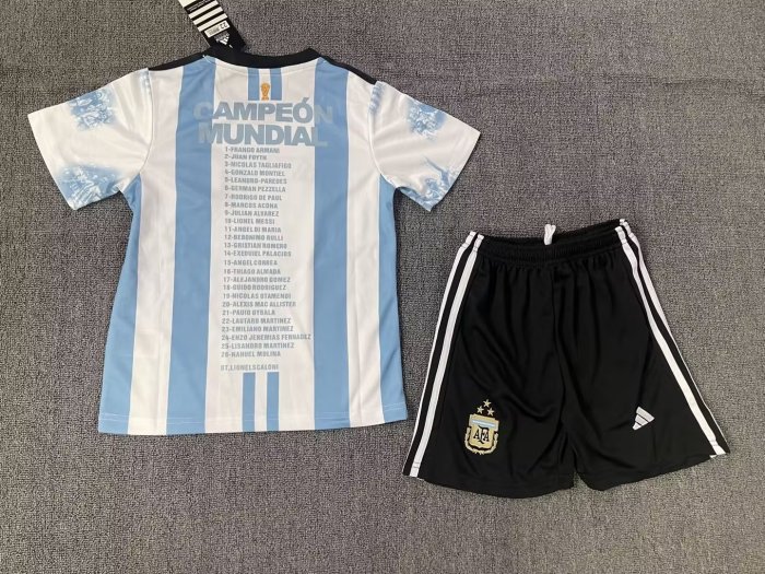Argentina 2022 World Cup Winners Commemorative Edition Kids Jersey