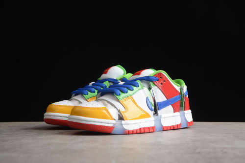eBay x SB Dunk Red white yellow green color splicing FD8777-100