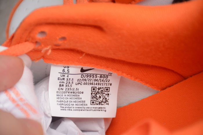 SB Dunk Low White Black Orange DJ9955-800