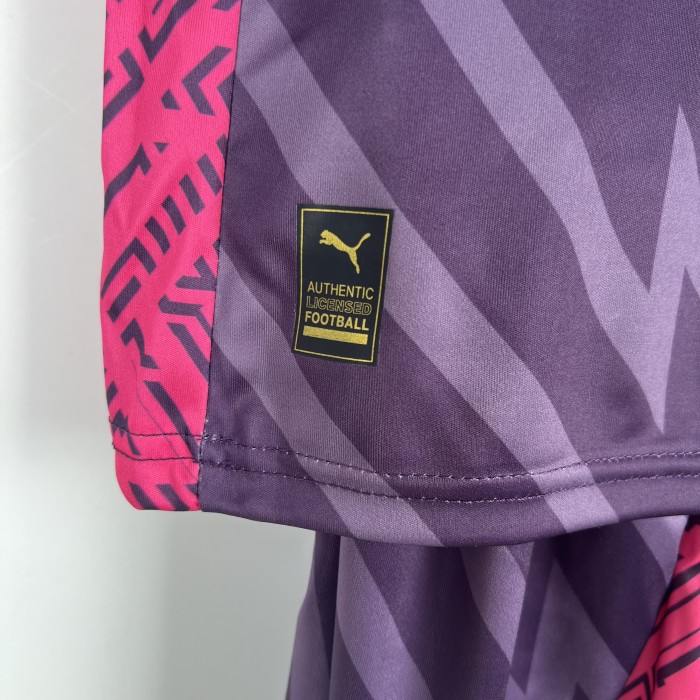 Manchester City Kids Goalkeeper Jersey 23/24 Purple