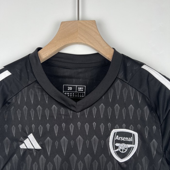 Arsenal Black Goalkeeper Kids Jersey 23/24