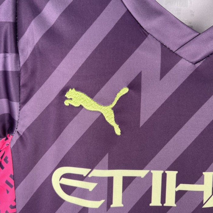 Manchester City Kids Goalkeeper Jersey 23/24 Purple