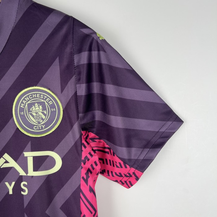 Manchester City Kids Goalkeeper Jersey 23/24 Purple