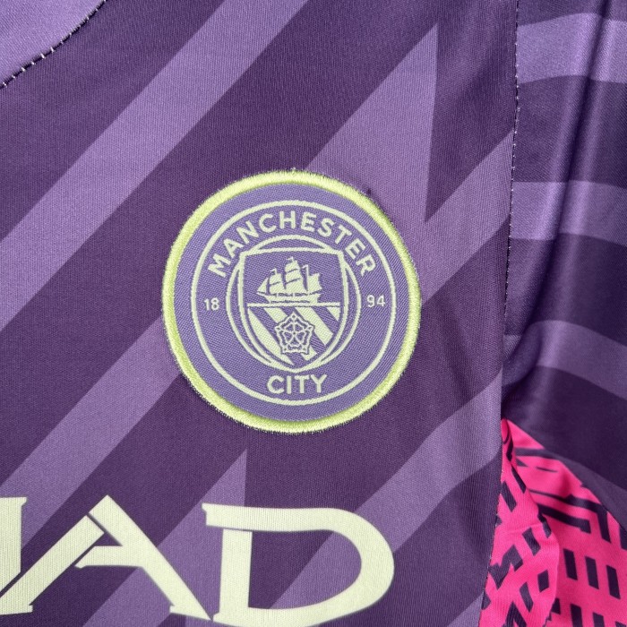 Manchester City Kids Goalkeeper Jersey 23/24 Purple