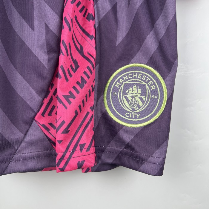 Manchester City Kids Goalkeeper Jersey 23/24 Purple