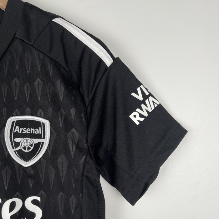 Arsenal Black Goalkeeper Kids Jersey 23/24